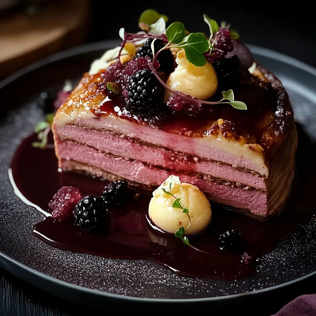 Rosa gebratener Hirschrücken mit Glühweinsoße