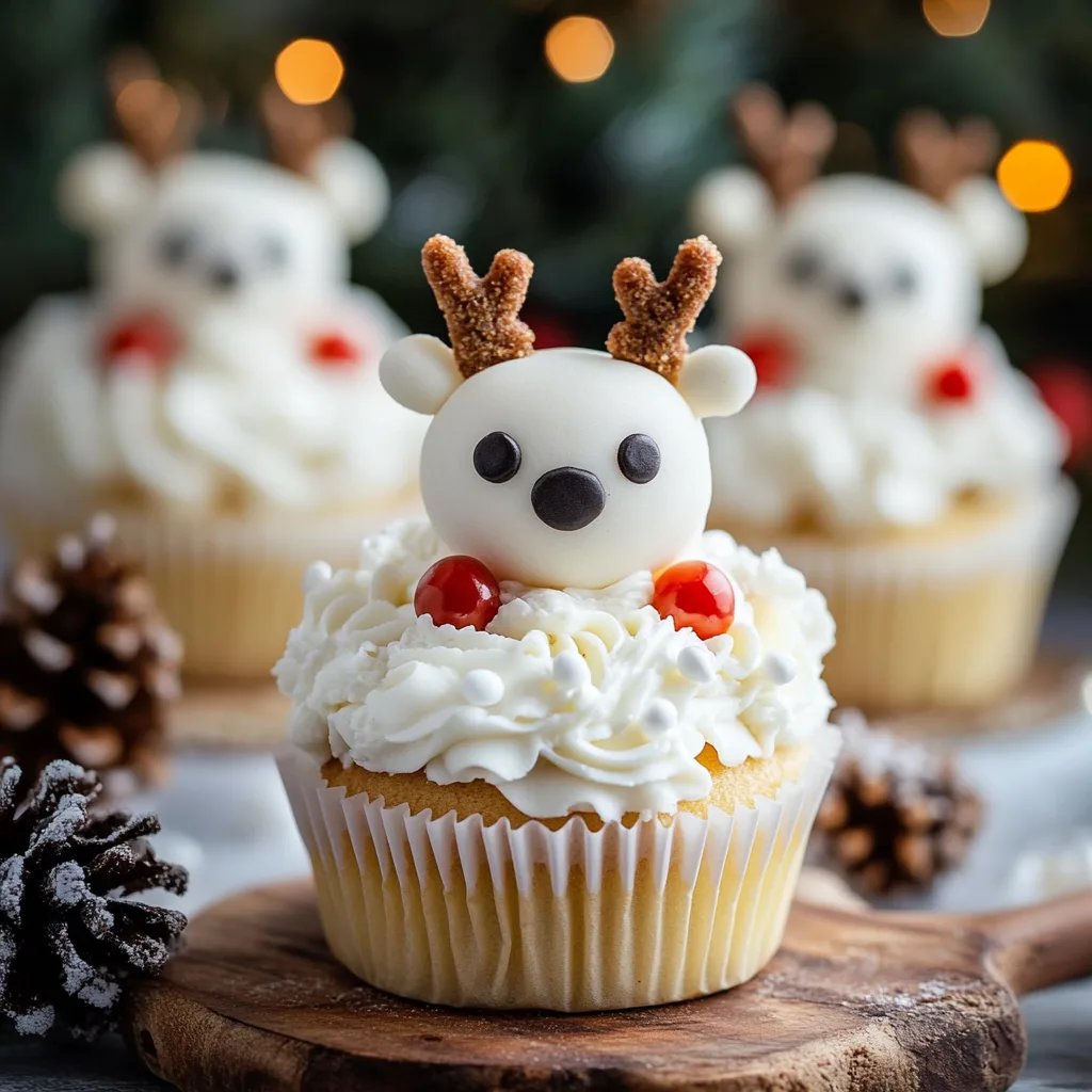 Weihnachtliche Polarbär-Cupcakes