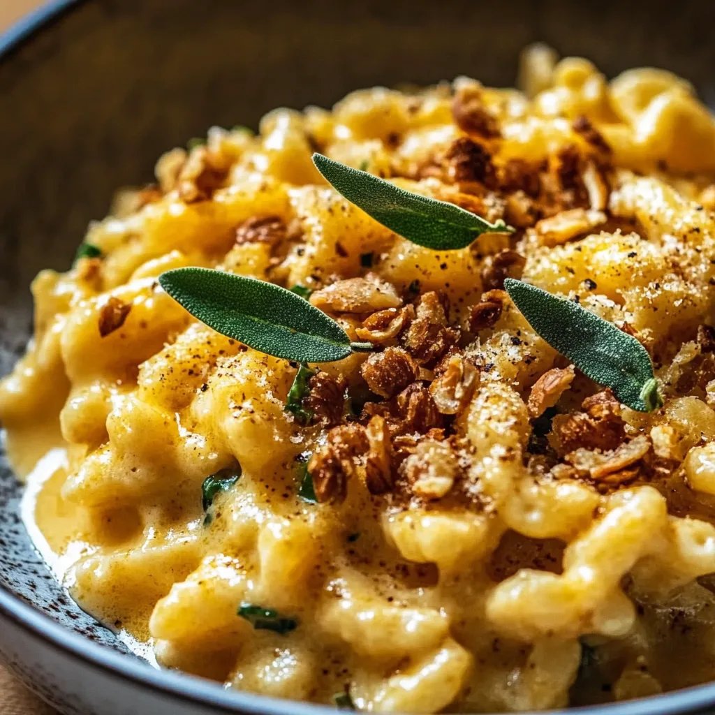 Kürbis-Spätzle mit Walnüssen und Salbei