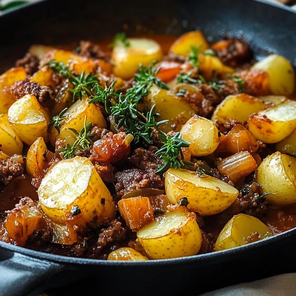 Würzige Kartoffel-Rosenkohl-Pfanne