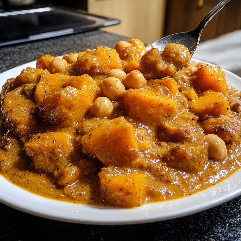 Curry mit Kürbis und Kichererbsen