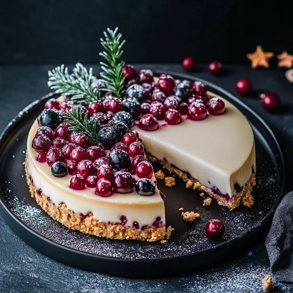 Spekulatius-Panna Cotta-Tarte mit Cranberries
