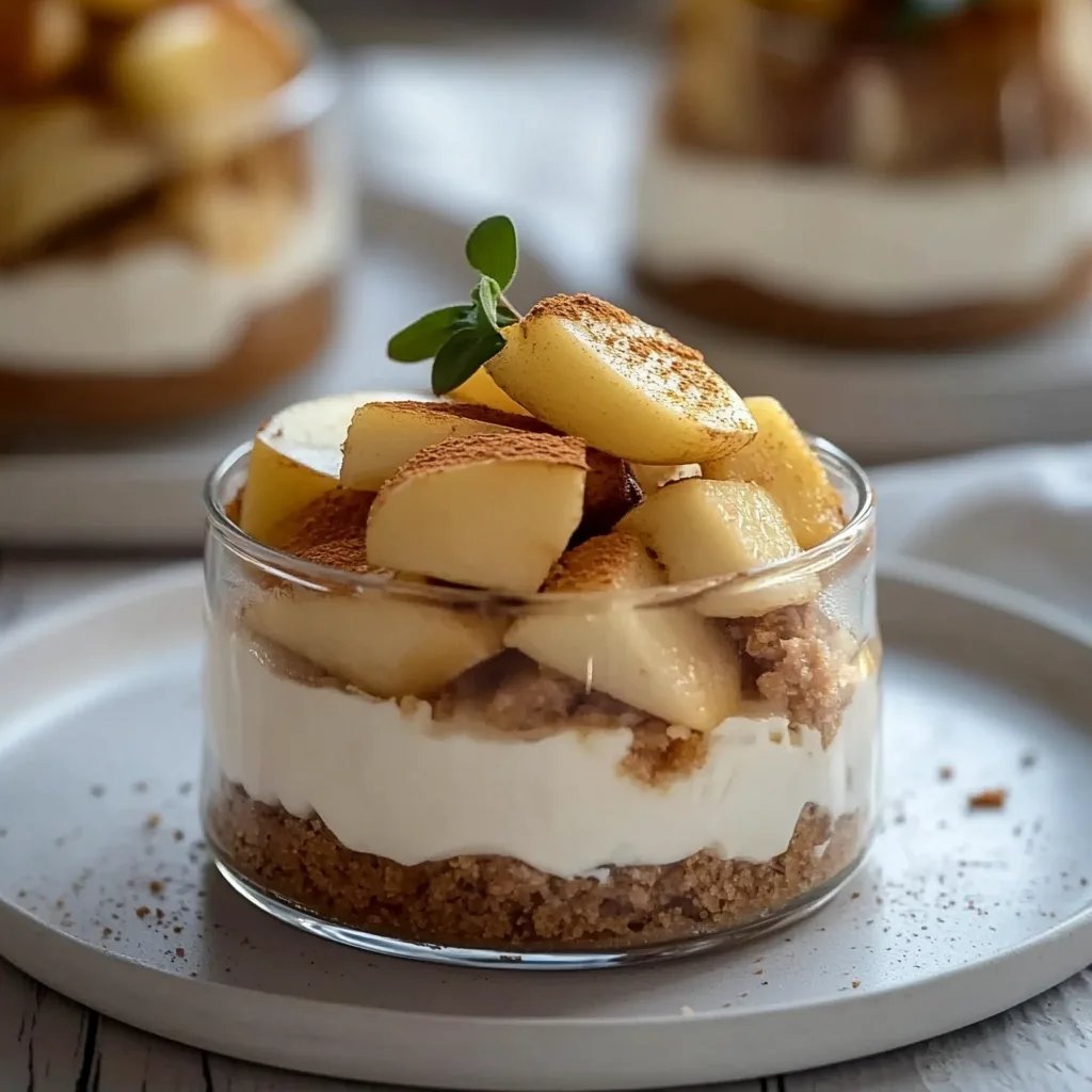 Spekulatius-Apfel-Cheesecake Dessert im Glas