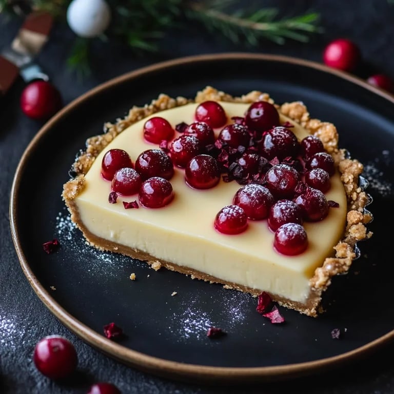 Spekulatius-Panna Cotta-Tarte mit Cranberries