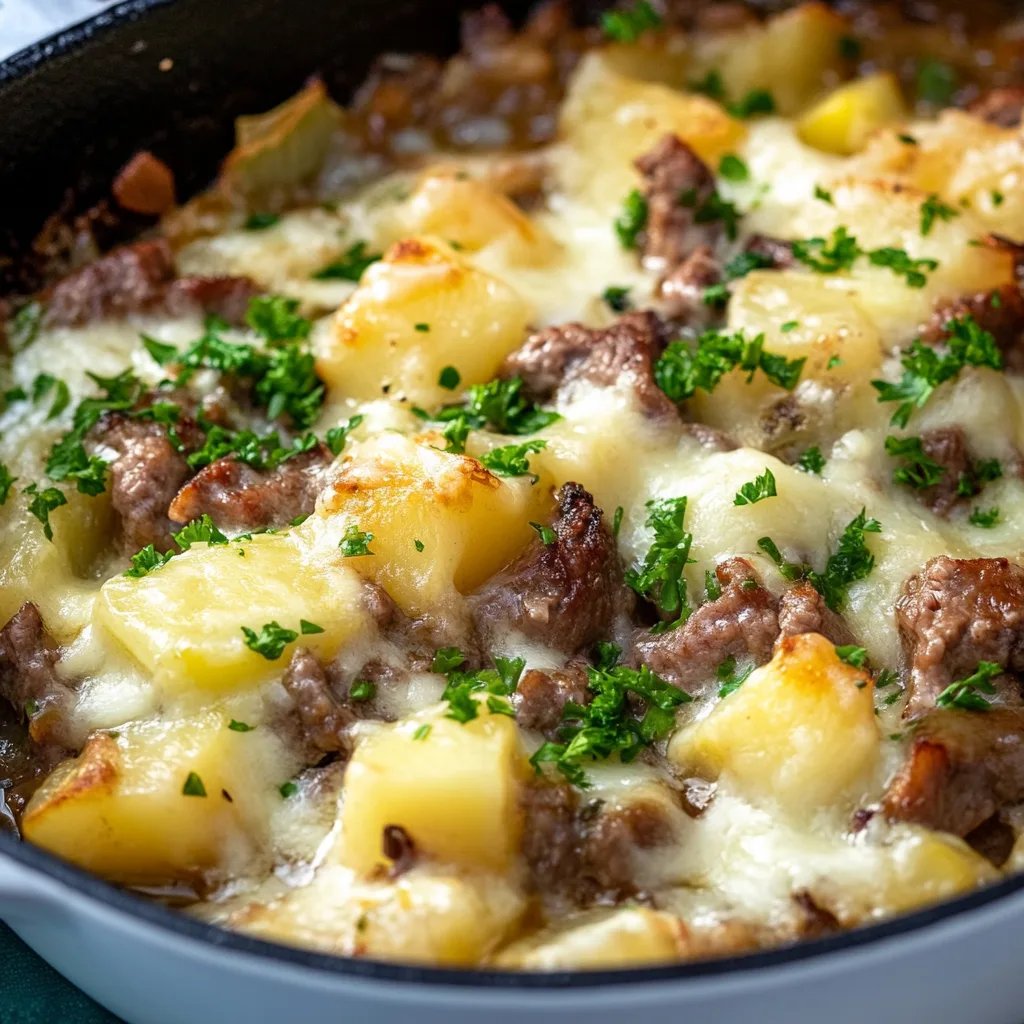 Auflauf mit Kartoffeln, Kohlrabi und Hackfleisch