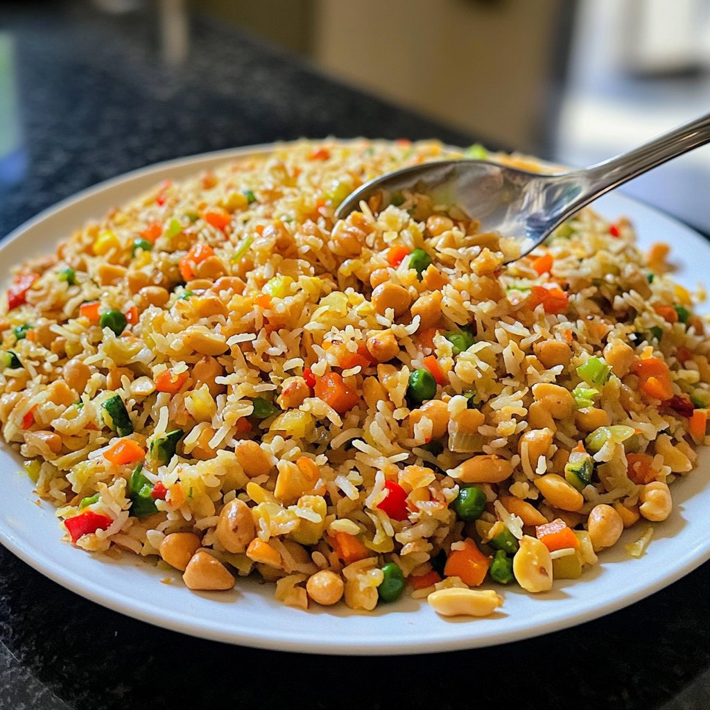 Gebratener Reis mit Erdnüssen