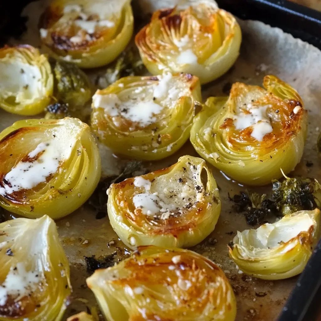 Rosenkohl aus dem Ofen mit Zitrone, Knoblauch & Parmesan