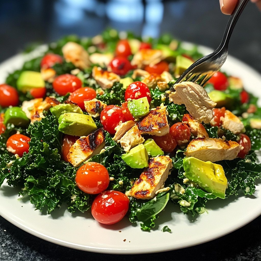 Gesunder Grüner Kohl Hühnchensalat