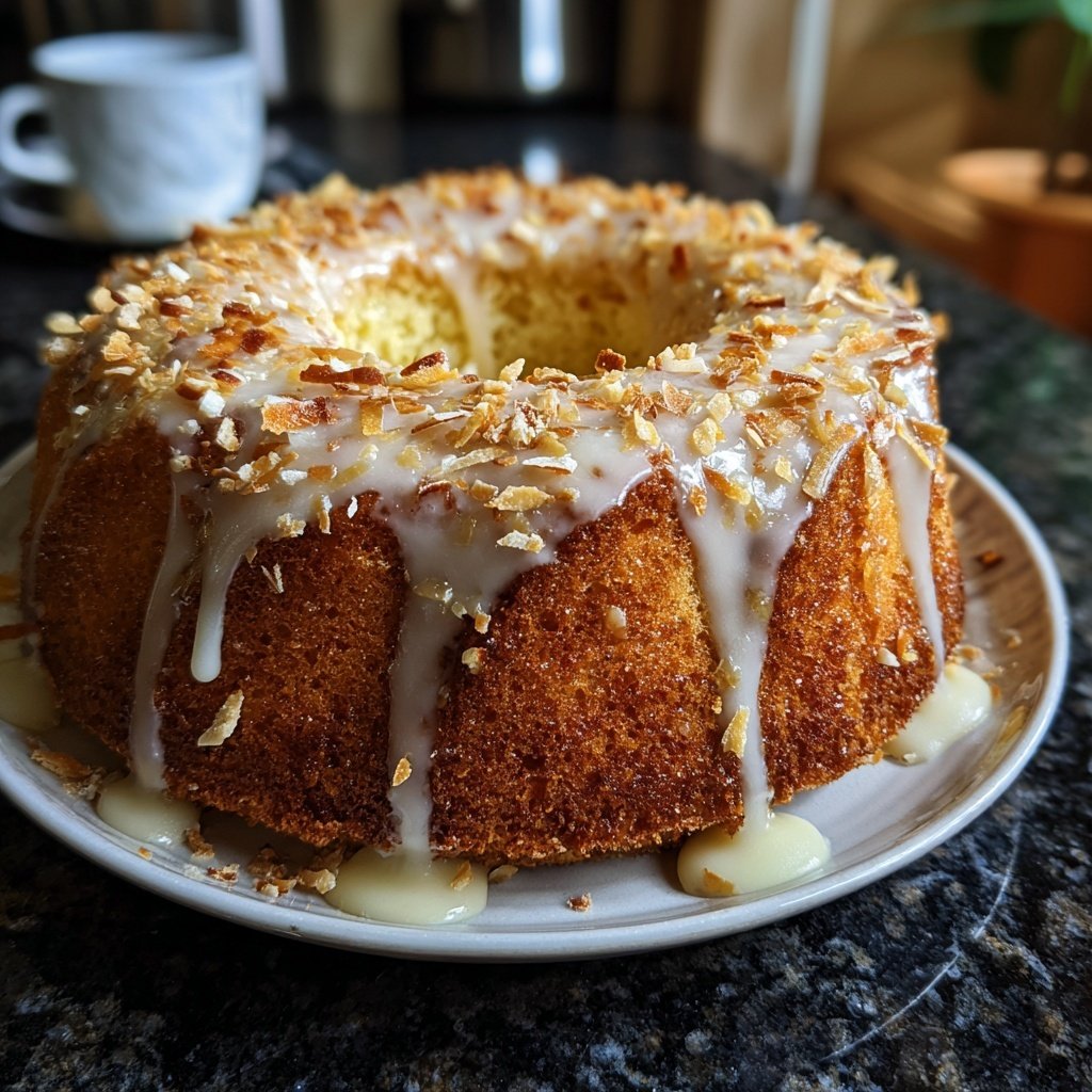 Kokoskuchen mit Vanillepudding