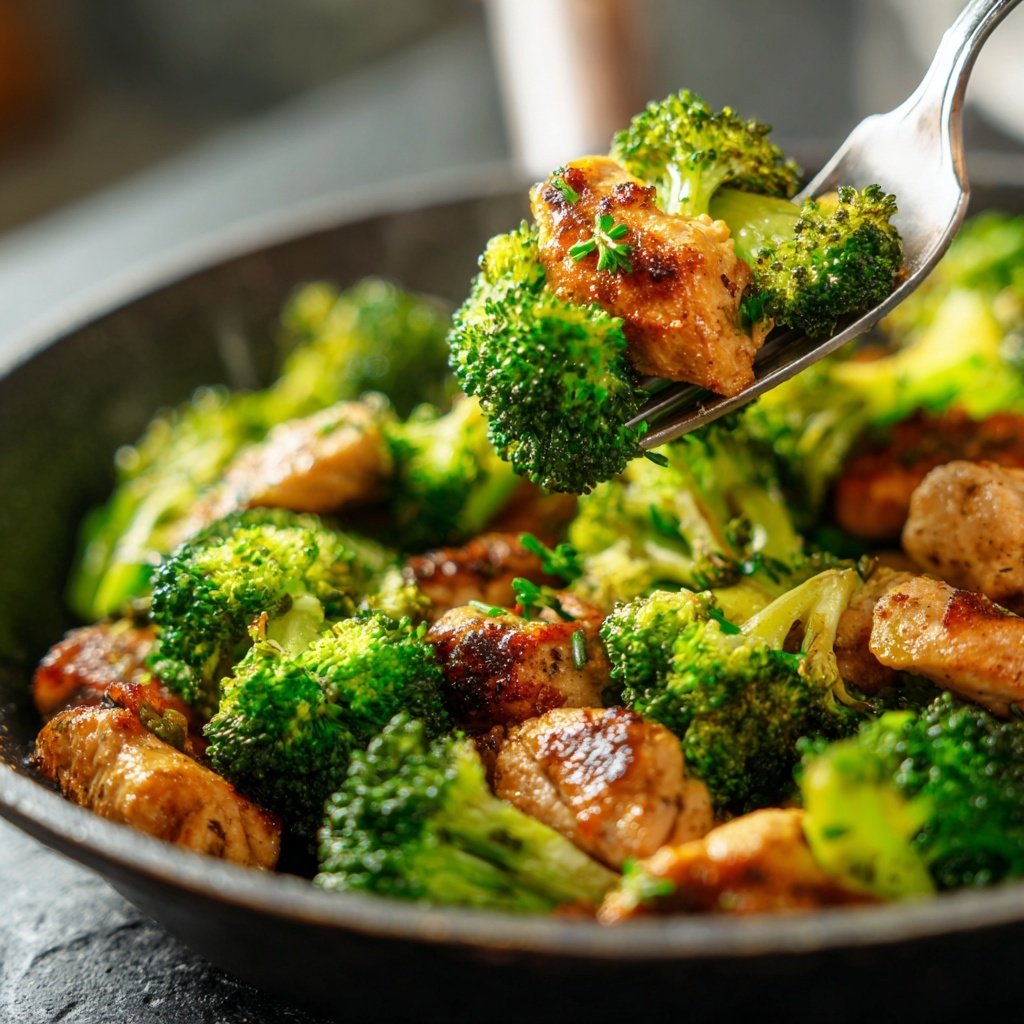 Brokkoli Pfanne Mit Hähnchen