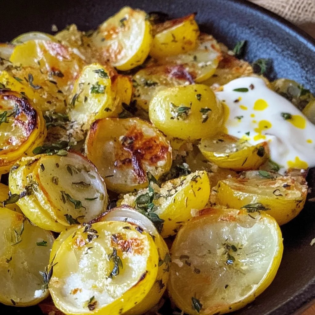 Rosenkohl aus dem Ofen mit Zitrone, Knoblauch & Parmesan
